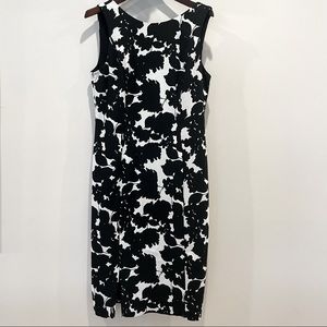 NWOT White House Black Market Black and White Floral Sheath Dress